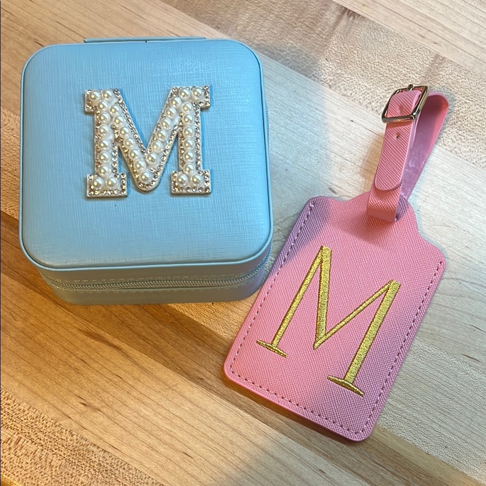 M Personalized Pink Luggage Tag ONLY